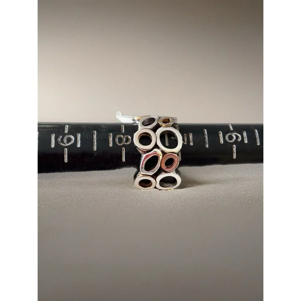 Brighton Two Tone Open Circle Bubble Ring Size 7 Silver & Gold Plate